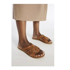 Justfab Women´s Frida Slide Sandal In Cognac Size 8 NWT